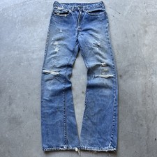 Vintage Men s 70s Levi s Flare Blue Jeans 30x32 Red Tab 517-0217 Distressed