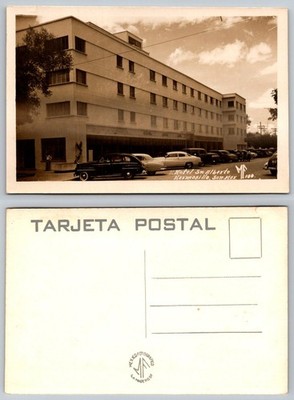 Hotel San Alberto Hermosillo Sonora Mexico Vintage RPPC 1940s 1950s Cars