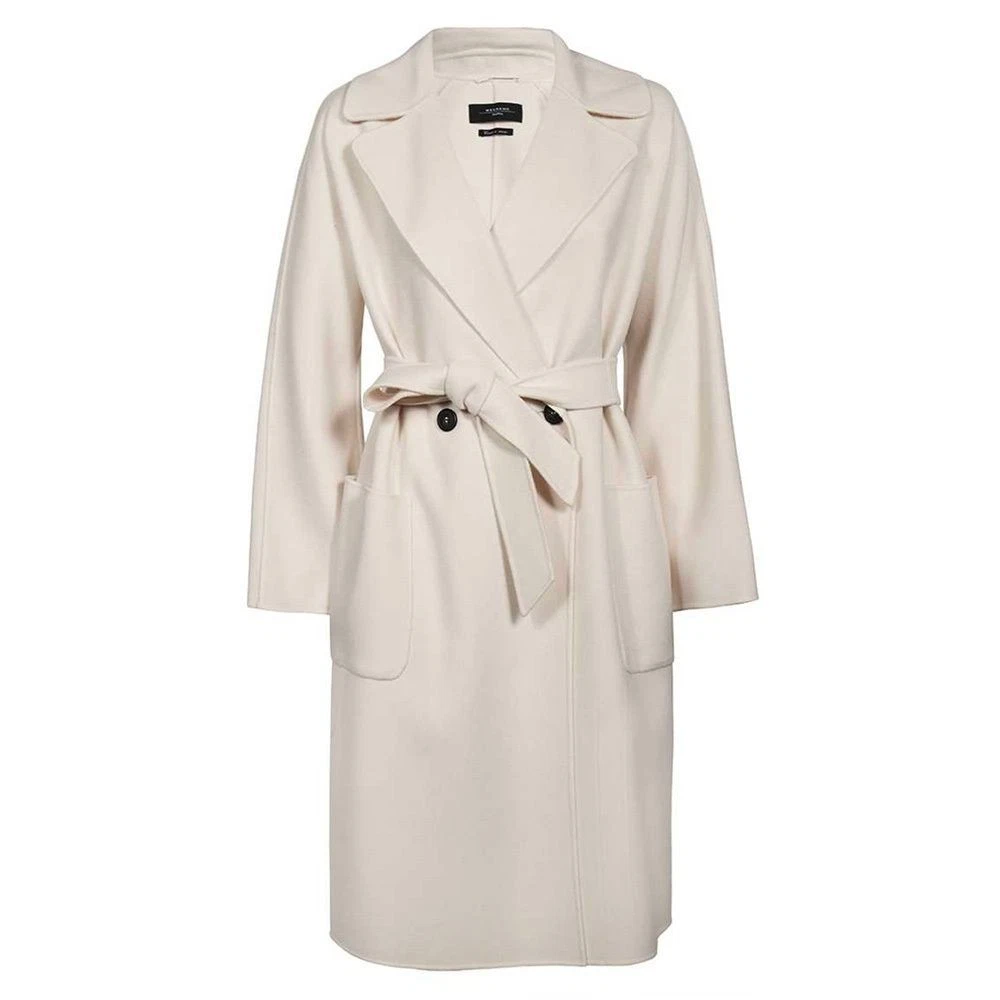 OFF WHITE Cappotto lana con cintura MaxMara bianco sporco 2350110337 006 44655345