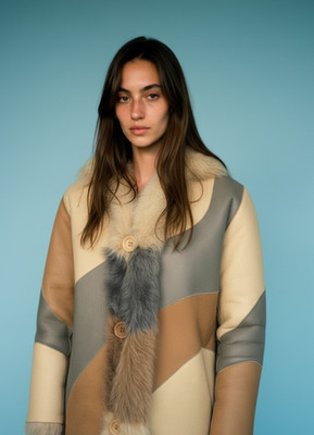 Toscana-Lamm Wende-Jacke Silky 3-Farben-Patch   Gr. 36, 1 kg, ehem. VK 1.980  !