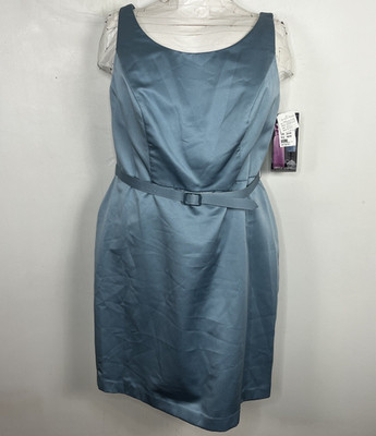 Alfred Angelo Dress sz 16W Blue Pleated Old Money Elegance Bridal Party NEW