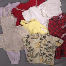 7pc Vtg Baby Lot 3-24M Made in USA Baby Togs Charlie Rocket Bubble Romper Velvet