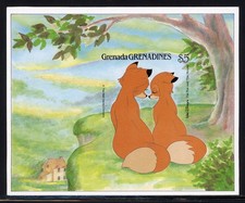 Grenada Grenadines 1988 Disney The Fox and the Hound Scott#993 RARE IMPERFORATE