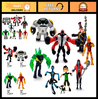Set of 9 Action Figures - Ben 10 Inspired Toys, Includes Popular