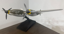 P-38 Lightning Plane Mahogany Wood Scale Model Desk Airplane Aircraft Jet BIG !!