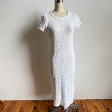Abito midi JAMES PERSE bianco bouclé testurizzato bodycon - taglia 1 - ottime condizioni