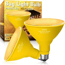 Par38 Amber Yellow LED Bug Light Bulbs Outdoor,20W(200W Equivalent) Bug Light fo