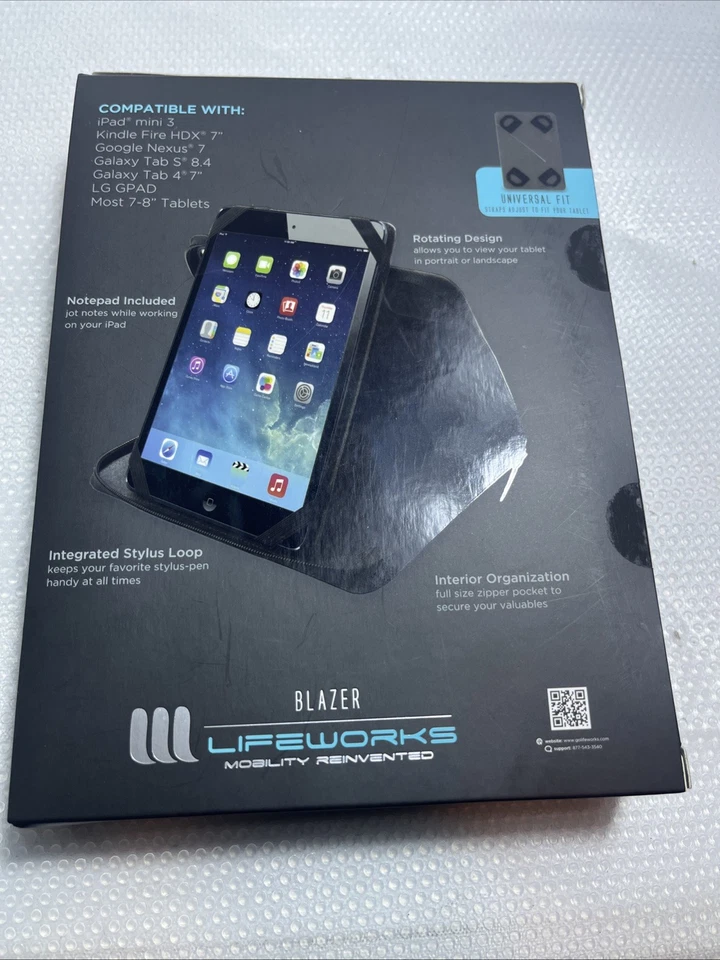 Lifeworks Mobile Workstation Zipper Folio Tablet Case with Notepad Portable - Image 2 of 4