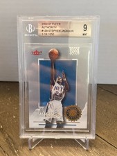 2000-01 Fleer Authority Stephen Jackson #129 ROOKIE CARD 1 of 1250 (RC) BGS 9. rookie card picture