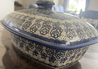 Manufaktura with limited edition Rectangular Floral w/ Lid Blue White #223