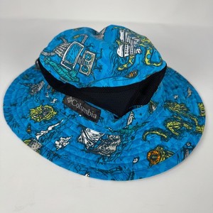 Columbia Youth Bucket Hat Blue Funky Print Sun Hat