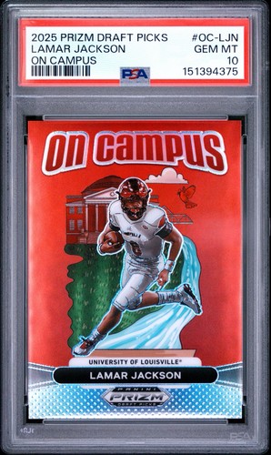 Lamar Jackson #15 2025 Panini Prizm Draft Picks On Campus card