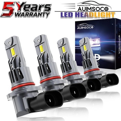 4x  9005 9006 Combo LED Headlight High Low Beam Bulbs 6000K Cool White