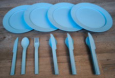 Tupperware Picknickbesteck Mediterrano 4er Set Teller und Besteck wie neu