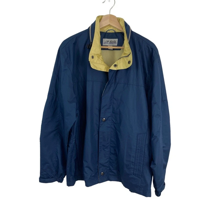 F.O.G. By London Fog Windbreaker Jacket Navy Men's M Gorpcore Classic Preppy