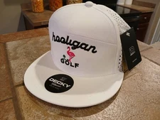 Hooligan Golf Premium Snapback Hat White Flamingo Color Way Decky Classic Orig.