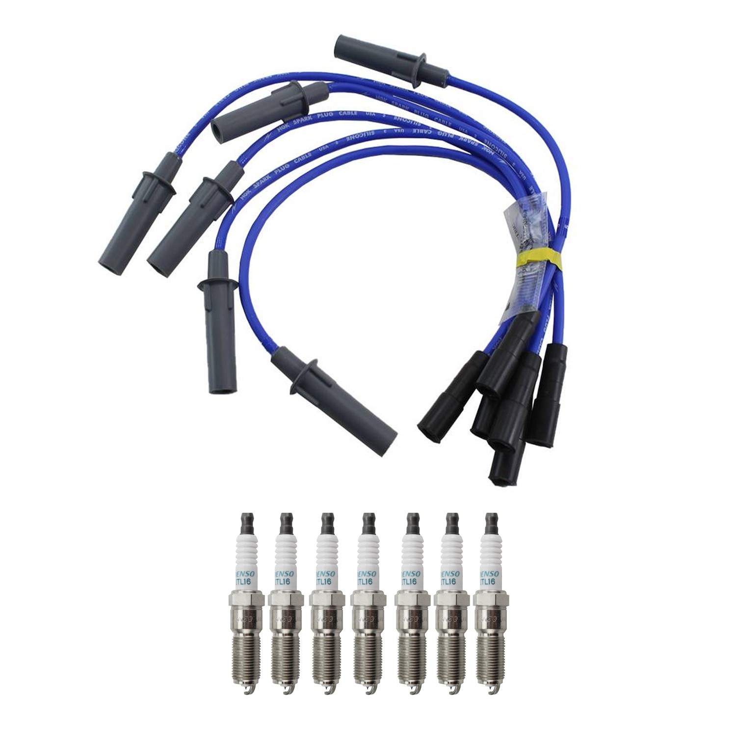 NGK 7mm Wire Set 6 Denso Iridium Spark Plug Kit For Caravan Grand Caravan V6