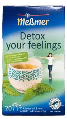 Meßmer Detox Kräutertee mit Brennnesseln und Grünem Tee 40g Packung - Bild 1 von 4