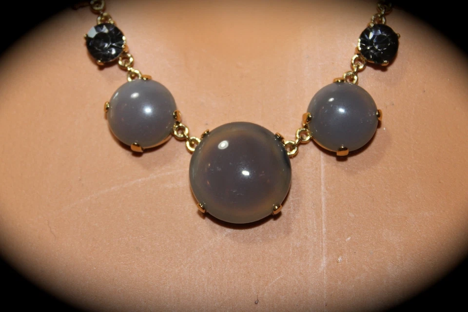 Новый с Ярлыками Kate Spade Нью-Йорк 'камень настроения" золотистый серый одиночный бусы ожерелье  - Изображение 3 из 4