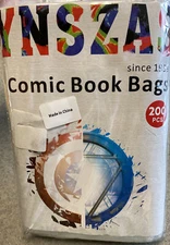 YNSZAS Comic Book Sleeves 200 Count Bags Clear Premium Ultra Thick 7.5x11.5 NIB