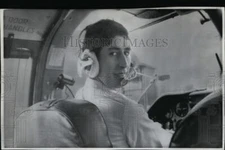 1969 Press Photo Prince Charles Learns How to Fly Twin Engine Air Craft
