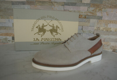 LA MARTINA 42 Schnürschuhe Halbschuhe Schuhe LFM201150 NEU elfenbein ehemUVP249 