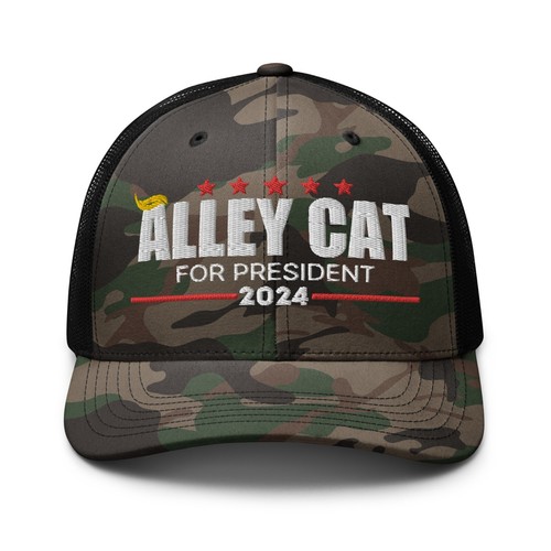 Alley Cat for President Trump 2024 Trucker Hat for Men Women - Picture 29 of 30