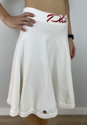Philipp Plein Couture Limited Edition White Flare Skirt Knee Length S S/M