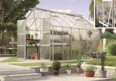 EPH Vitavia Gewächshaus Jupiter 9900 9,9 m² HKP 4mm aluminium eloxiert