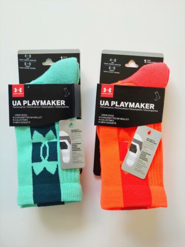 Under Armour Playmaker Crew Athletic Socks Lot Womens Sz Medium Youth Large - Picture 1 of 5