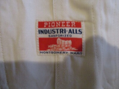 MONTGOMERY WARD SANFORIZED 1950s PIONEER INDUSTRI-ALLS WHITE