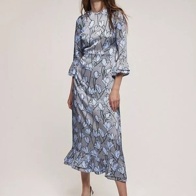 Mint Velvet Layla Print Pleated Midi Dress Women's Size Uk 8 New With Tags