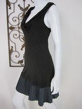 FREE PEOPLE LBD SLEEVELESS PLEATED HEM COWL NECK DRESS SIZE XS SOLID BLACK 228