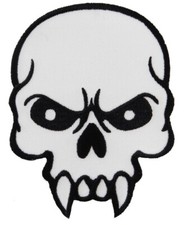 VAMPIRE FANGS SKULL iron-on embroidered PATCH POISON SKELETON 666 EVIL BIKER new