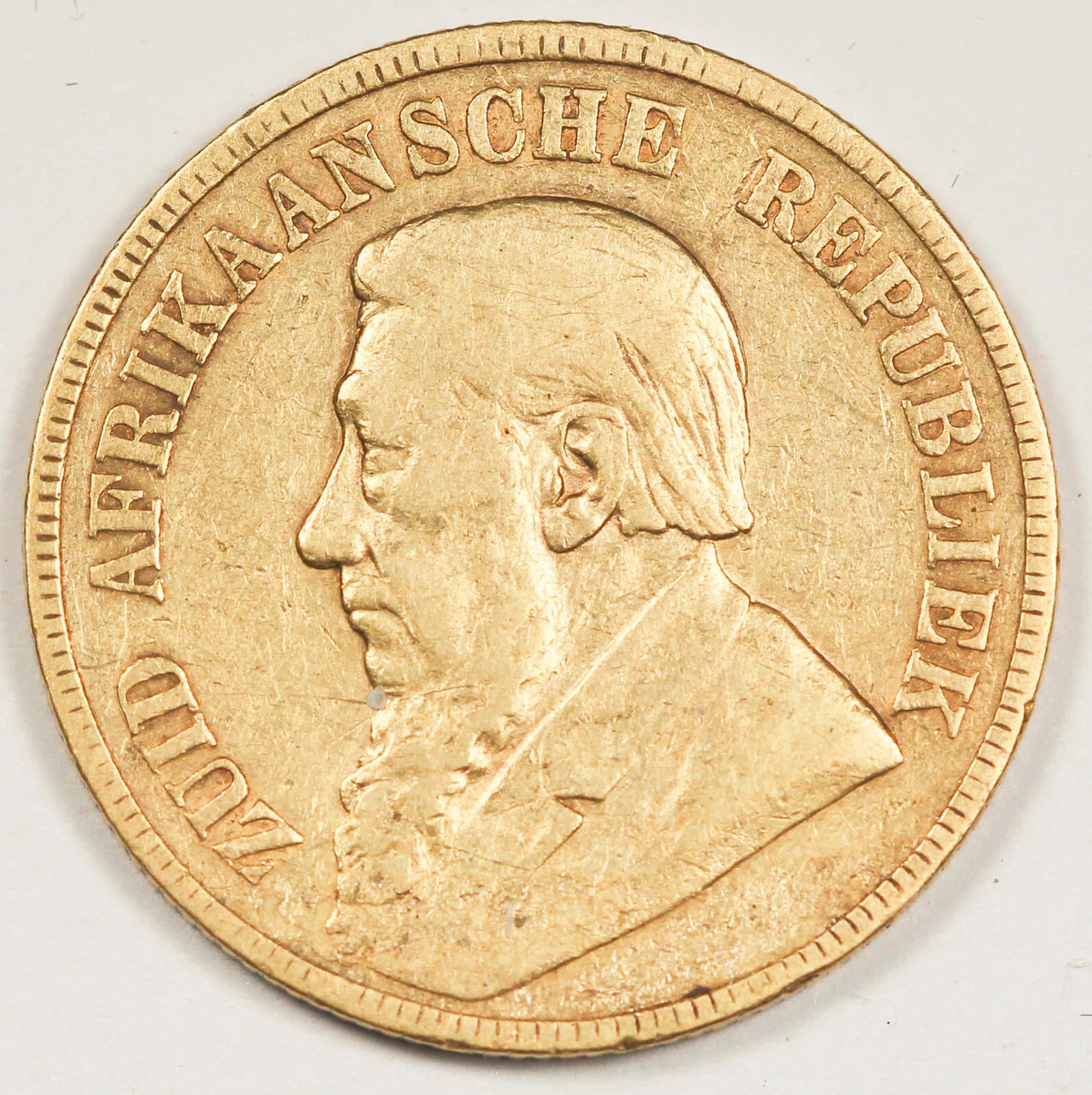 South Africa 1896 One Pond Krueger 8 Gram 0.2354 Oz AGW Gold Coin