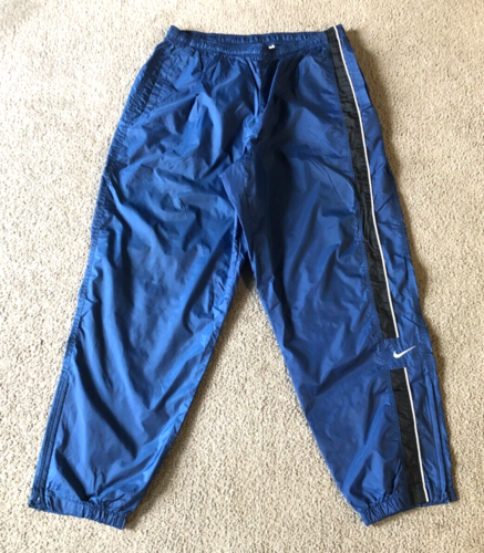VTG 90s Nike Men's Blue Nylon Athletic Training Track Pants - Size XXL - Picture 1 of 4