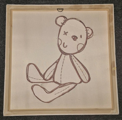 Childrens Room Teddy Bear Wall Canvas Brown & Creme - Picture 7 of 10
