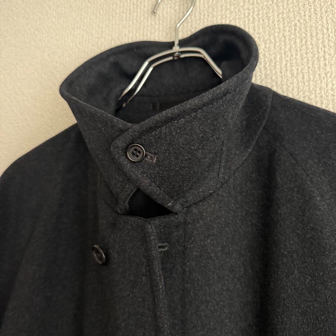 Aquascutum 100% Cashmere Balmacaan Coat Gray leaning towards black