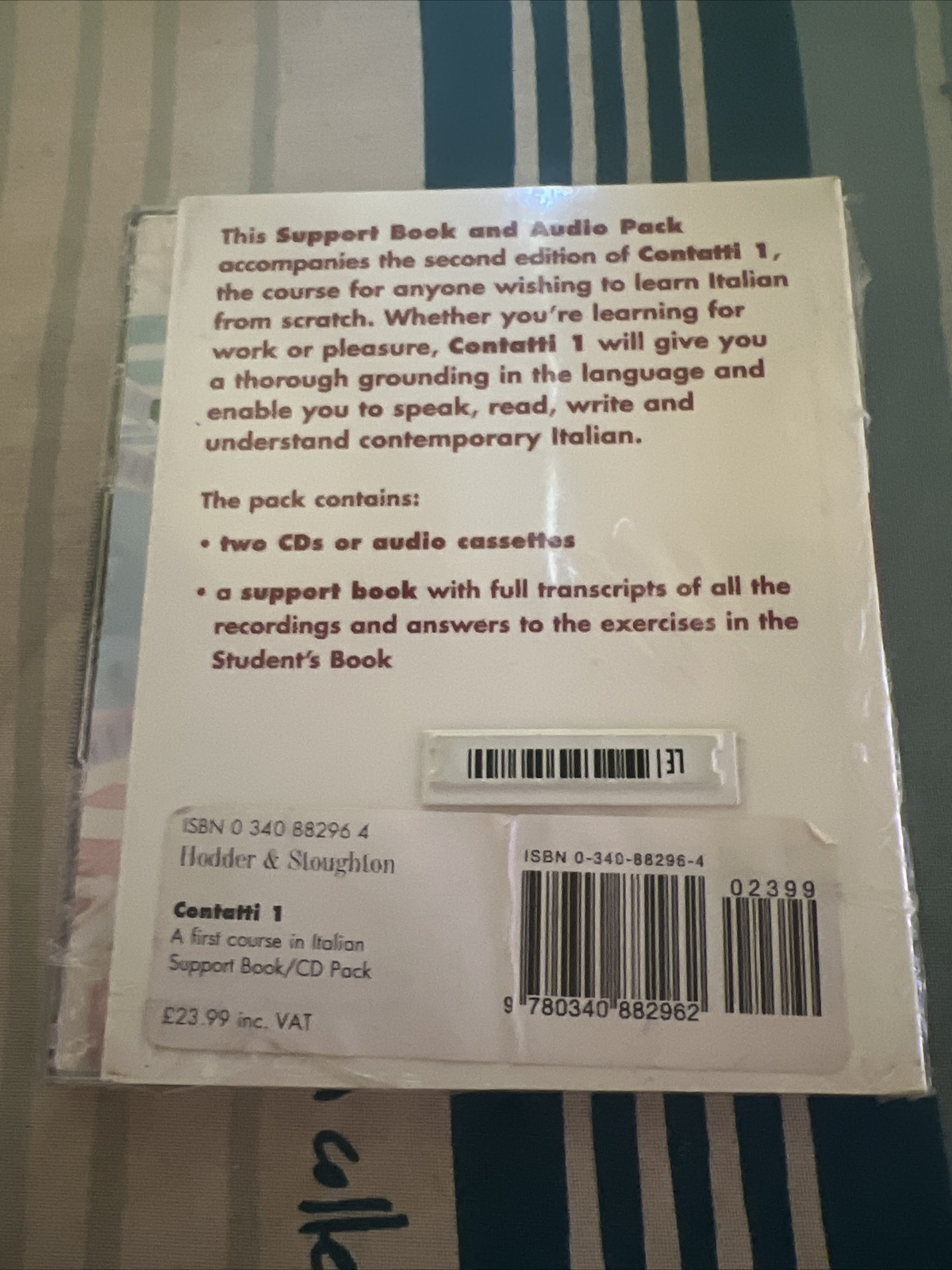 A FIRST COURSE IN ITALIAN SUPPORT BOOK/CD PACK-CD+ BOOK- NEW/SEALED