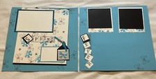 Handmade 2 12"x12" Premade Scrapbook Pages Layout Springtime Floral