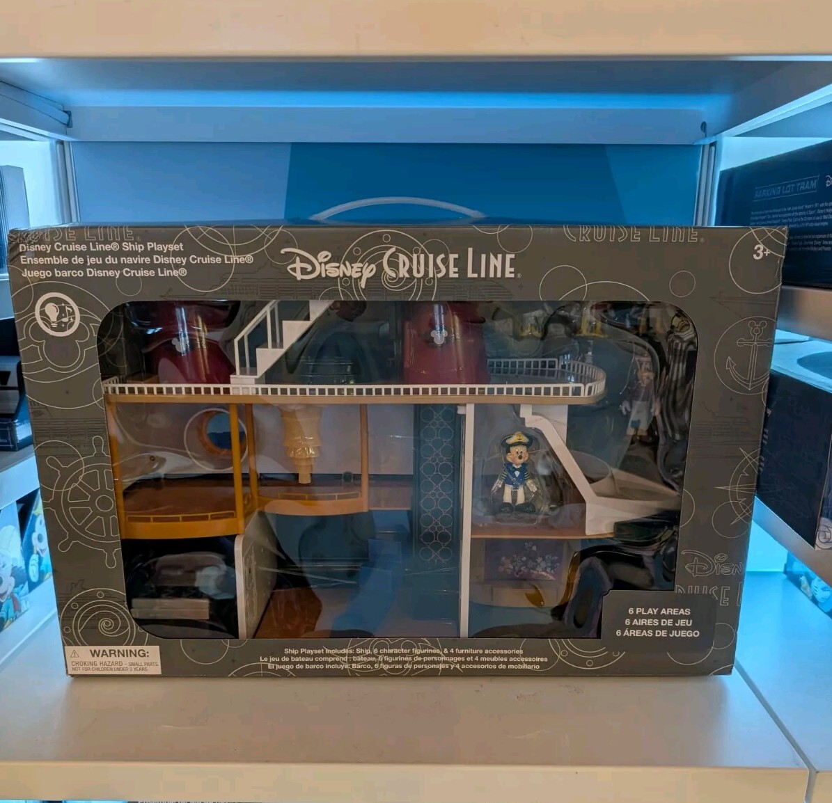 New Disney Park Disney Cruise Line DCL 6 Figures & Ship Playset W