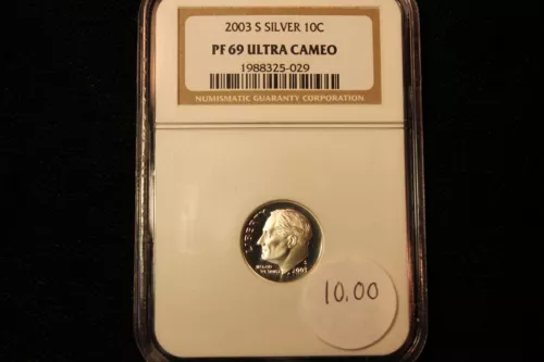 2003 S  NGC PROOF 69 ULTRA CAMEO  UNITED STATES  SILVER ROOSEVELT DIME