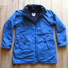 Vintage 90s Nike Puffer Jacket Long White Tag Blue H8 TMS Swoosh Sz L 12-14 