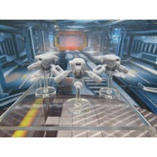 Lot of 3 Sentry Drones w/ Flight Stands Mini Miniature 3D Printed Figure Model