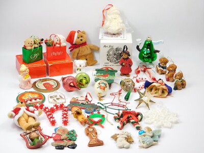 Lot of 36 Vintage Christmas Ornaments Mark Klaus Avon Bears Santa Candy Canes +