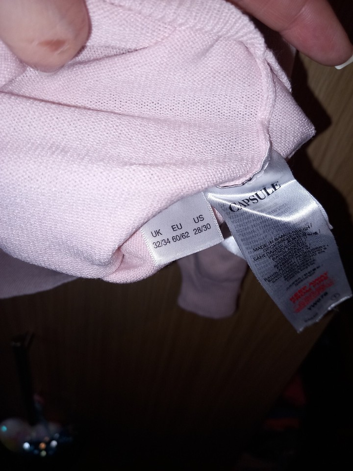 Plus Size 32/34. Capsule Blush Baby Pink Long Sleeve Lightweight Jumper