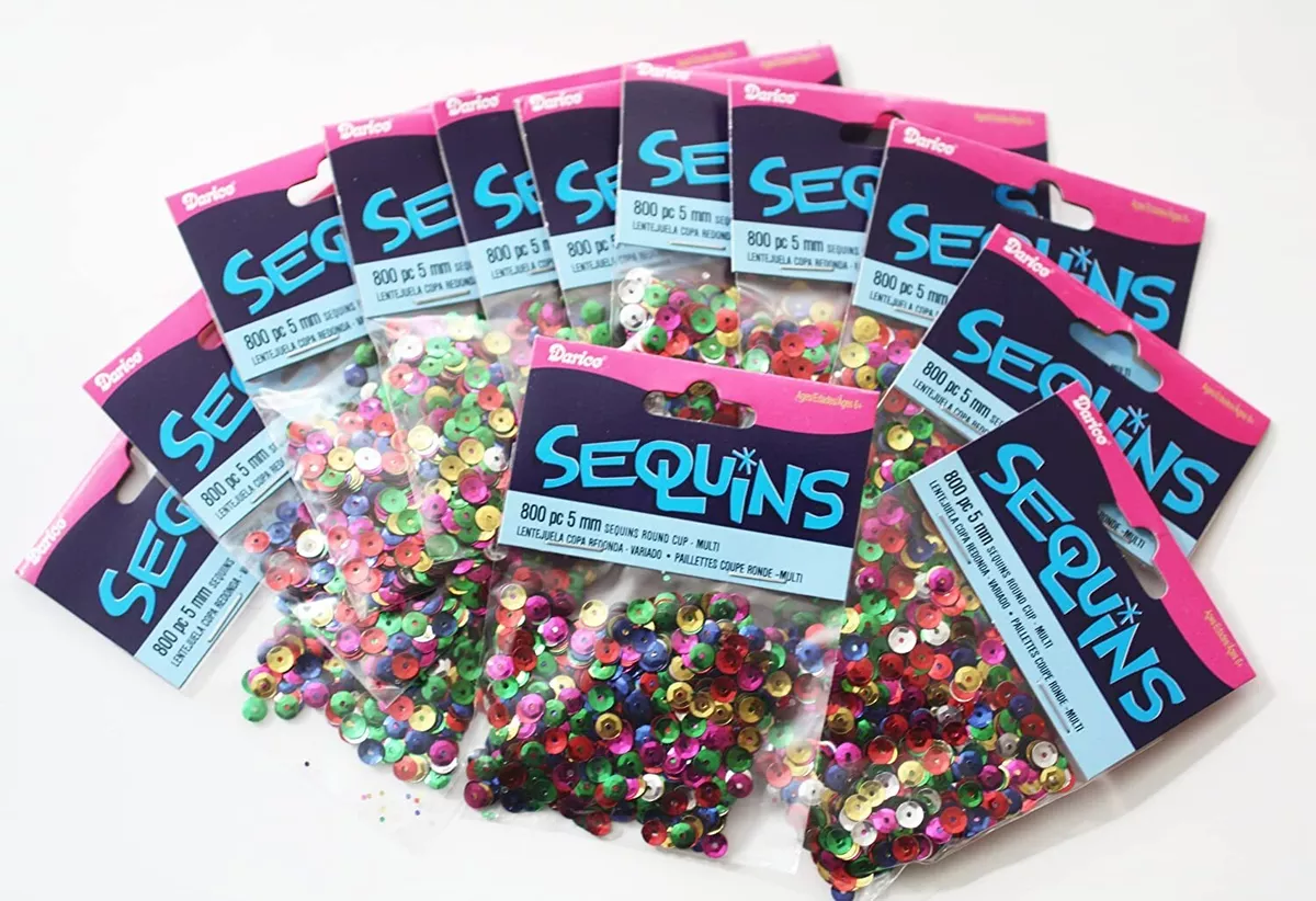 Darice BULK CRAFT SEQUINS 5mm Mixed Colors 12pks 800 each total