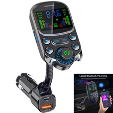 Car Bluetooth FM Transmitter Radio MP3 Wireless Adapter Hands-Free 3Port Charger