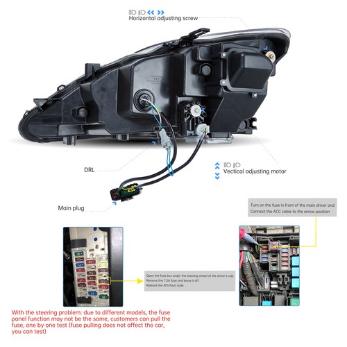 VLAND LED DRL Headlights Projector For 2006-2013 Lexus IS250 IS350 ISF w/Startup - Picture 9 of 10