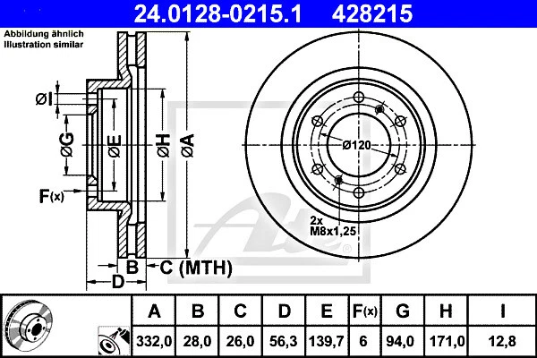 2x ATE Brake Disc For MITSUBISHI Pajero IV 4615A038